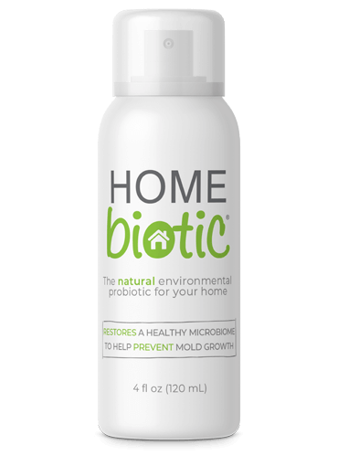 Bottle of Homebiotic: Got Mold? You can prevent it by healing your home's microbiome with this clear, non-toxic spray designed to stop mold growth and harmful bacteria in our homes. 